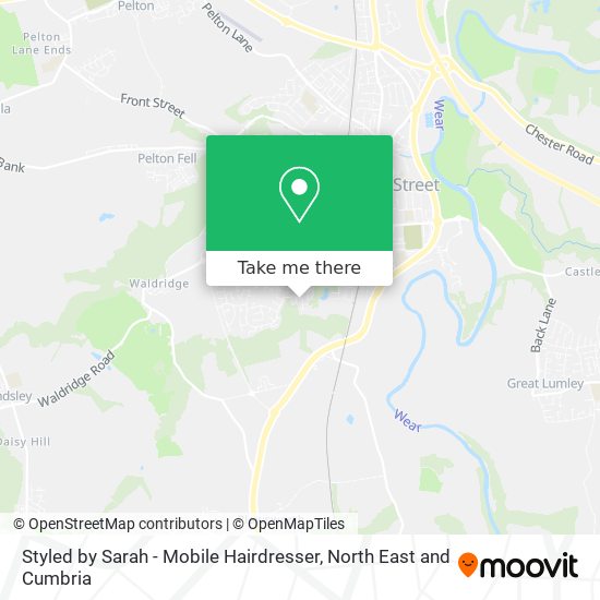 Styled by Sarah - Mobile Hairdresser map