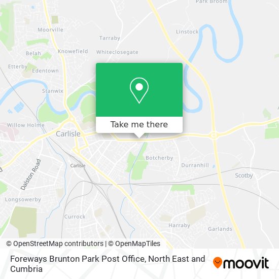 Foreways Brunton Park Post Office map