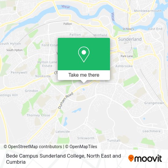How to get to Bede Campus Sunderland College by bus, underground or train?