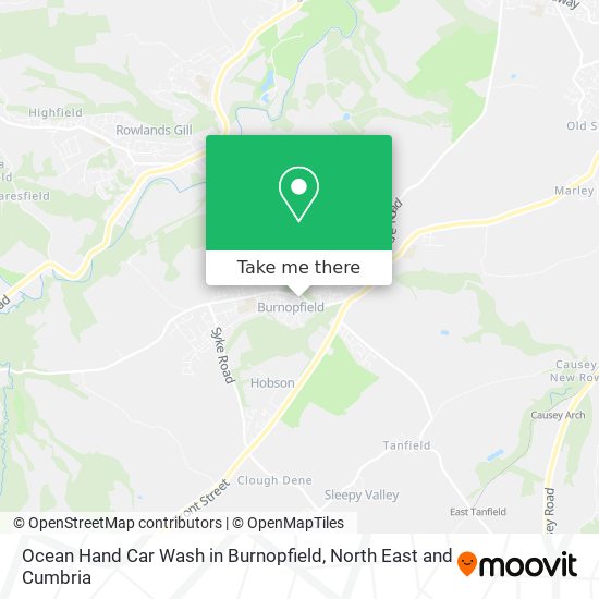 Ocean Hand Car Wash in Burnopfield map