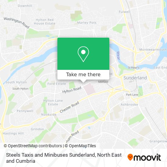 Steels Taxis and Minibuses Sunderland map