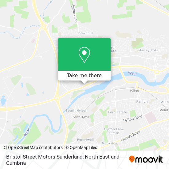 Bristol Street Motors Sunderland map