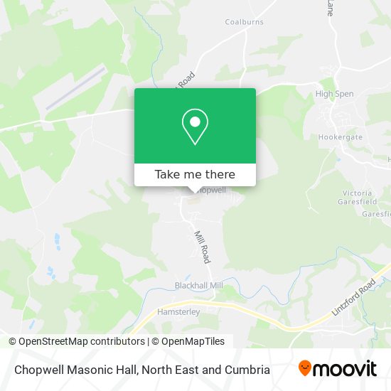 Chopwell Masonic Hall map