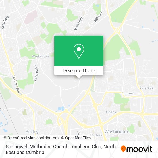 Springwell Methodist Church Luncheon Club map