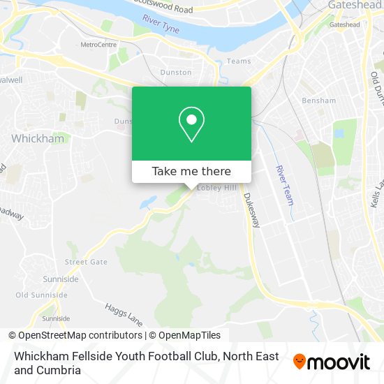 Whickham Fellside Youth Football Club map