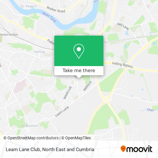 Leam Lane Club map