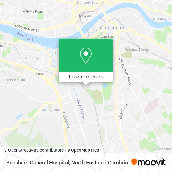 Bensham General Hospital map
