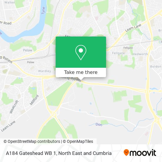 A184 Gateshead WB 1 map
