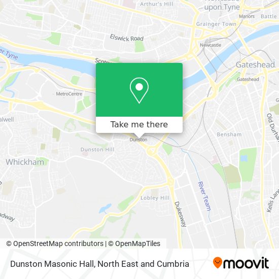 Dunston Masonic Hall map