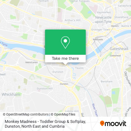 Monkey Madness - Toddler Group & Softplay, Dunston map