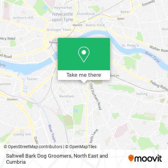 Saltwell Bark Dog Groomers map