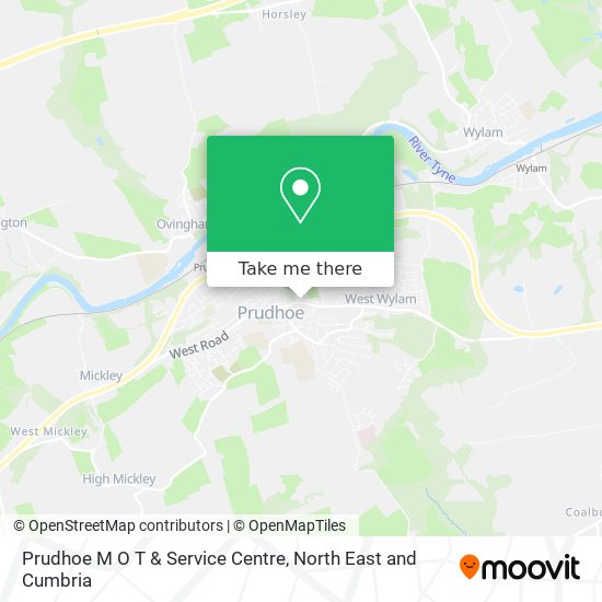 Prudhoe M O T & Service Centre map