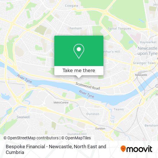 Bespoke Financial - Newcastle map