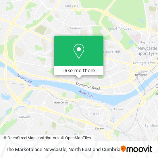 The Marketplace Newcastle map