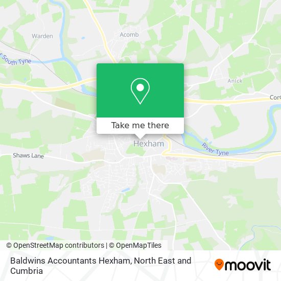 Baldwins Accountants Hexham map