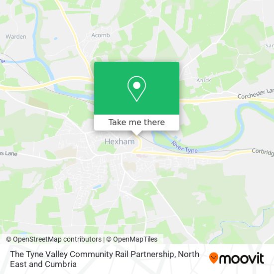 The Tyne Valley Community Rail Partnership map