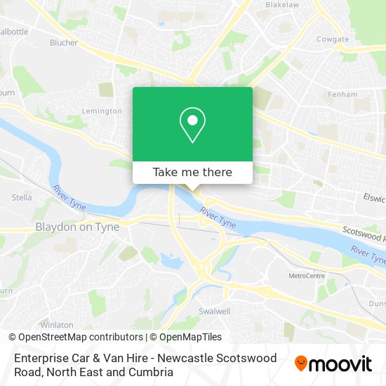 Enterprise Car & Van Hire - Newcastle Scotswood Road map