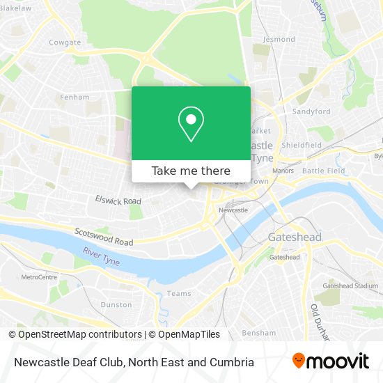How to get to Newcastle Deaf Club in Newcastle Upon Tyne by Bus or  Underground?