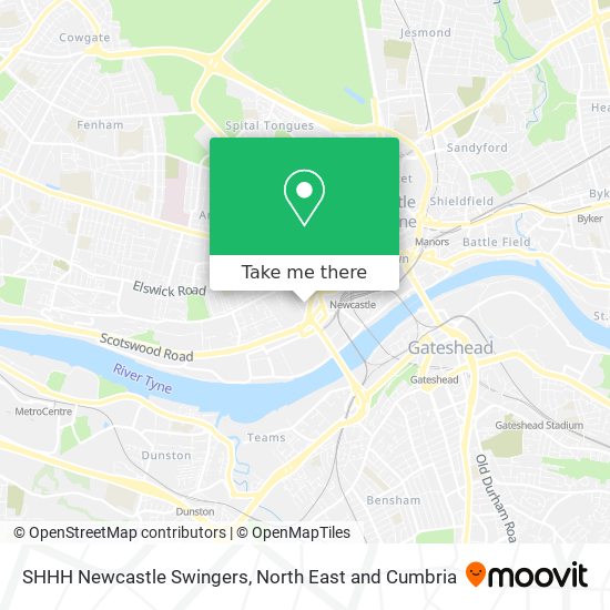 SHHH Newcastle Swingers map