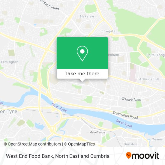 West End Food Bank map