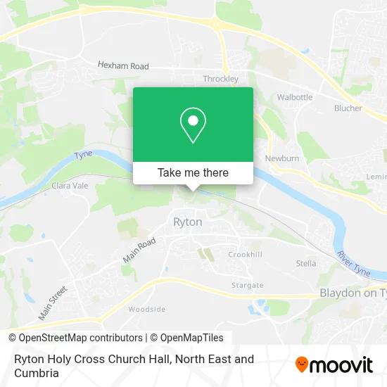 Ryton Holy Cross Church Hall map