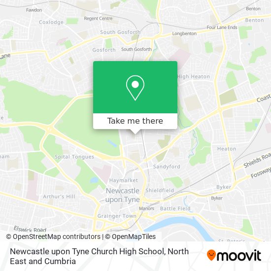 Newcastle upon Tyne Church High School map