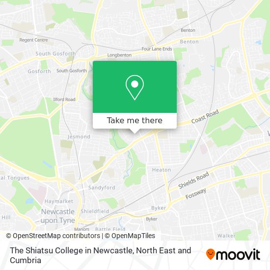 The Shiatsu College in Newcastle map