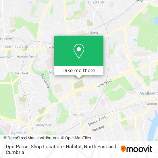 Dpd Parcel Shop Location - Habitat map