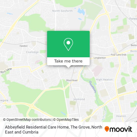 Abbeyfield Residential Care Home, The Grove map