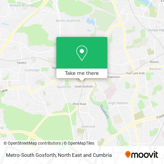 Metro-South Gosforth map