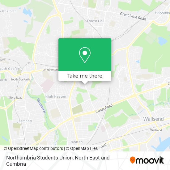 Northumbria Students Union map