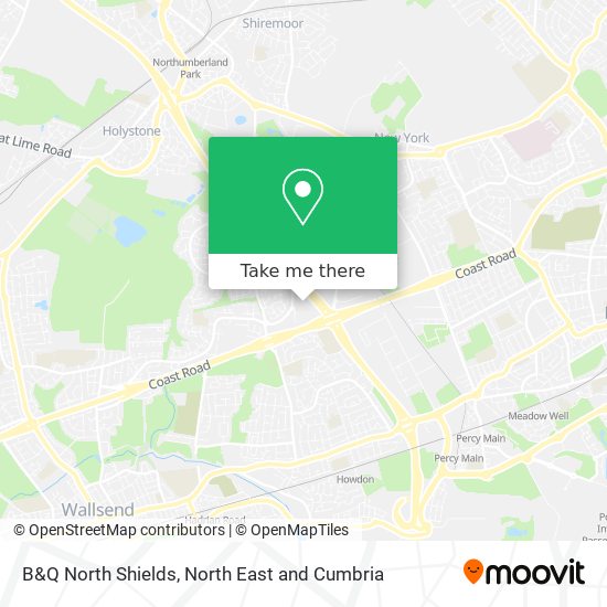 B&Q North Shields map