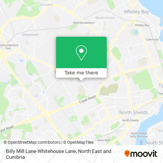 Billy Mill Lane-Whitehouse Lane map