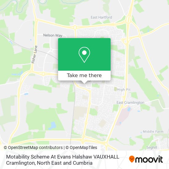 Motability Scheme At Evans Halshaw VAUXHALL Cramlington map