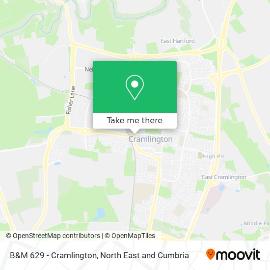 B&M 629 - Cramlington map