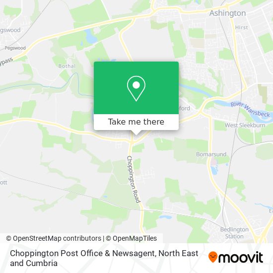 Choppington Post Office & Newsagent map