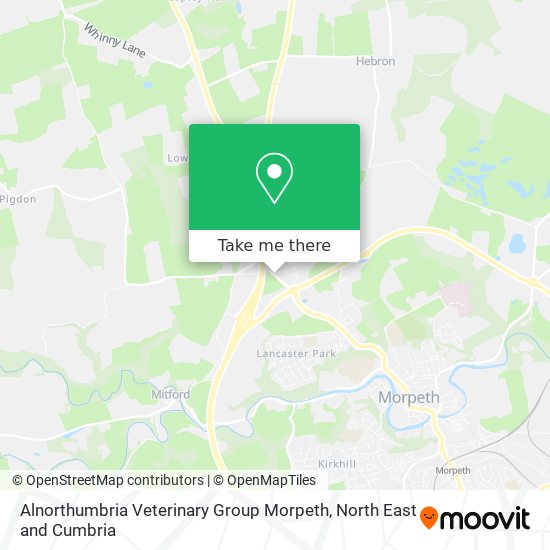 Alnorthumbria Veterinary Group Morpeth map