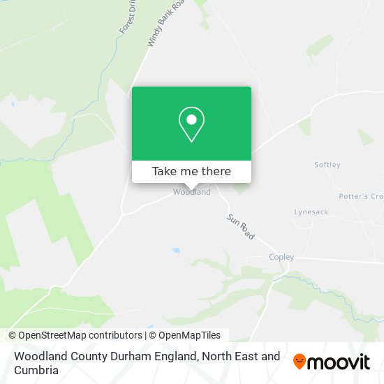 Woodland County Durham England map