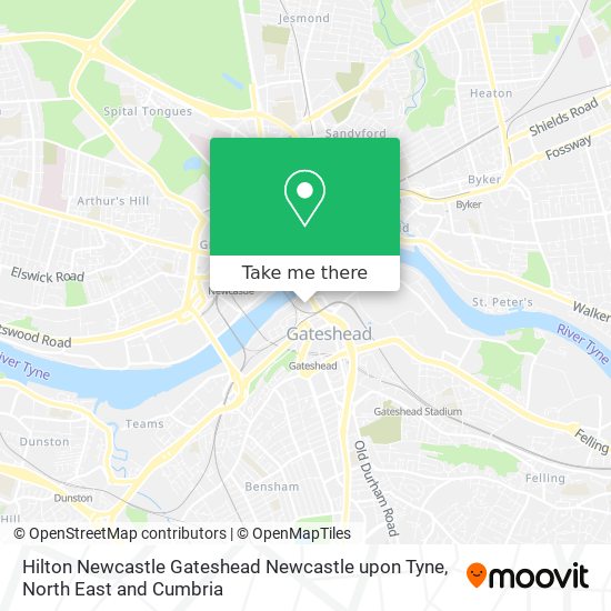 Hilton Newcastle Gateshead Newcastle upon Tyne map