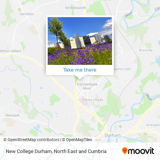 New College Durham map