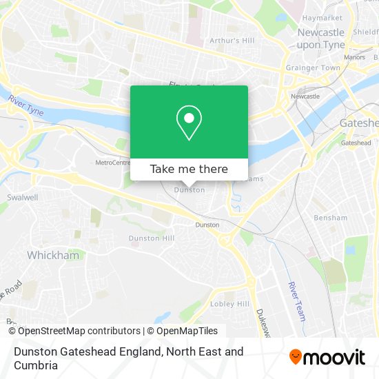 Dunston Gateshead England map
