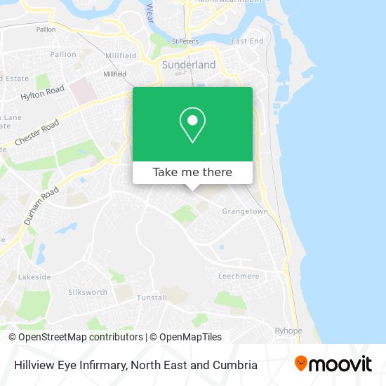 How to get to Hillview Eye Infirmary in Sunderland by Bus, Underground