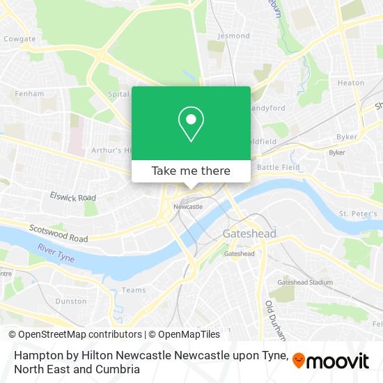 Hampton by Hilton Newcastle Newcastle upon Tyne map