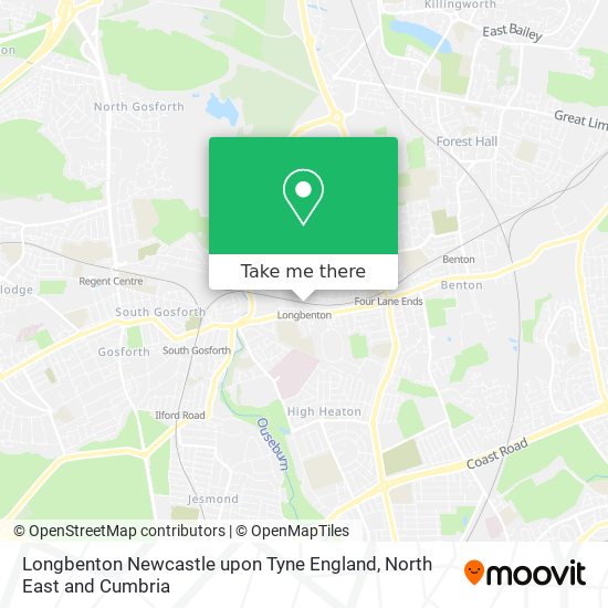 Longbenton Newcastle upon Tyne England map