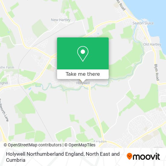 Holywell Northumberland England map