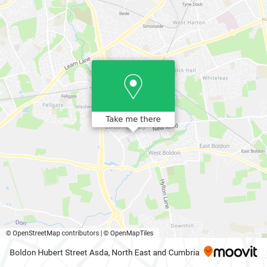 Boldon Hubert Street Asda map