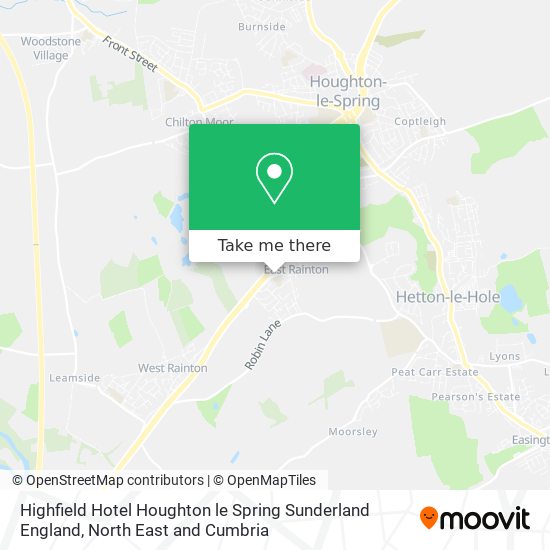 Highfield Hotel Houghton le Spring Sunderland England map