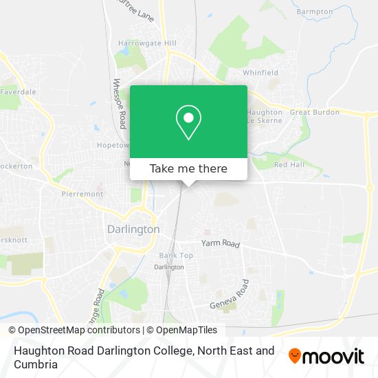 Haughton Road Darlington College map