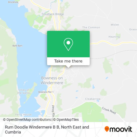 Rum Doodle Windermere B B map