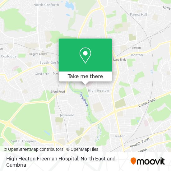High Heaton Freeman Hospital map